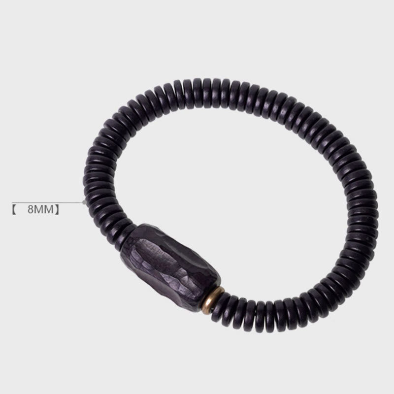 8 mm klassisches Ebenholz-Balance-Armband mit Löchern zur Erdung