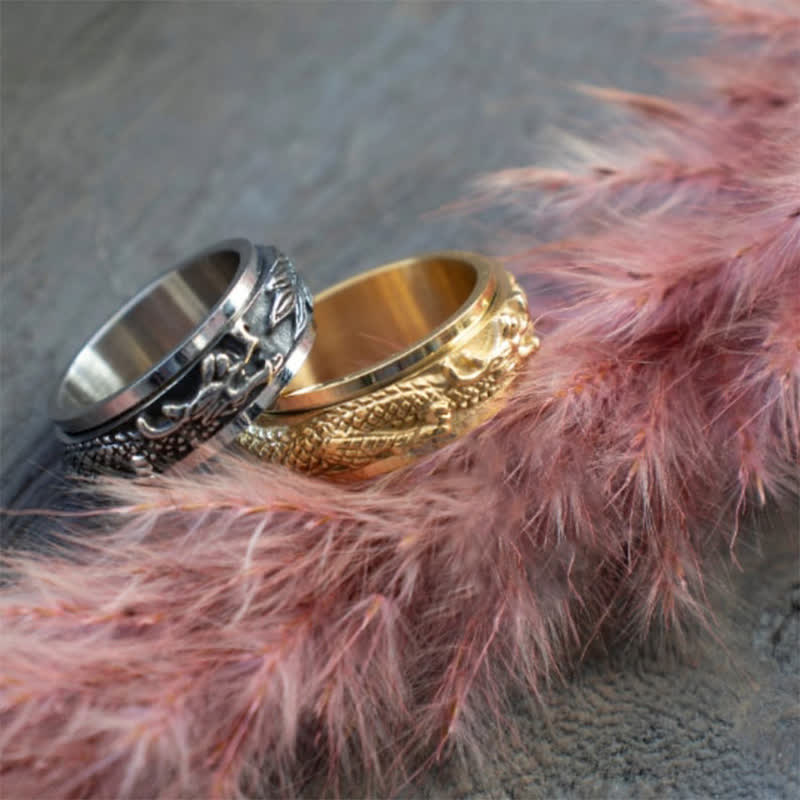 8 mm Drachen-Stimulationsring aus Titanstahl, Unisex