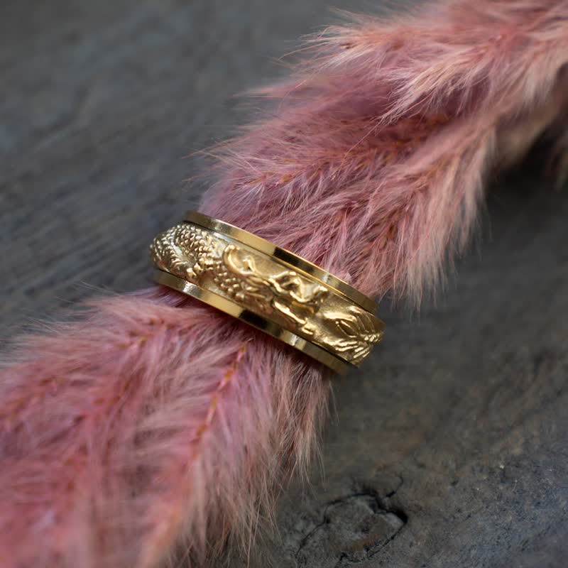 8 mm Drachen-Stimulationsring aus Titanstahl, Unisex