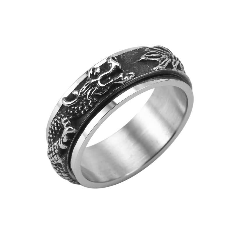 8 mm Drachen-Stimulationsring aus Titanstahl, Unisex