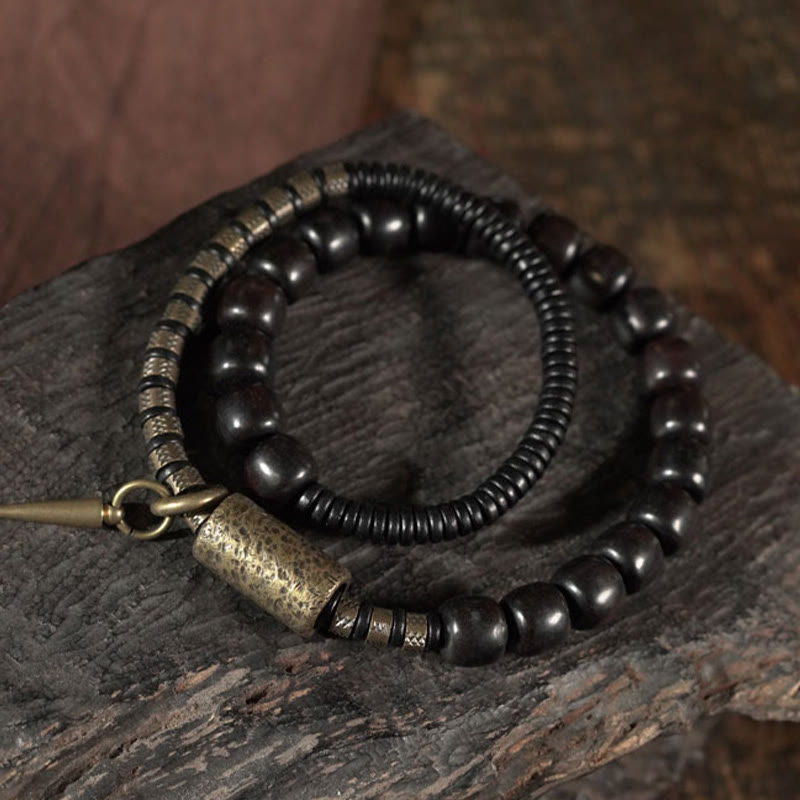 8 mm Ebenholz Kupfer Vintage Balance Armband