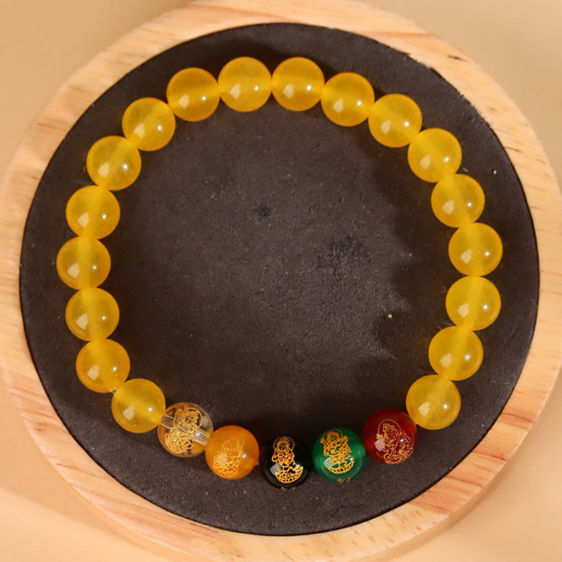 8 mm Fünf-Elemente-Achat-Glücksarmband für spirituelles Gleichgewicht