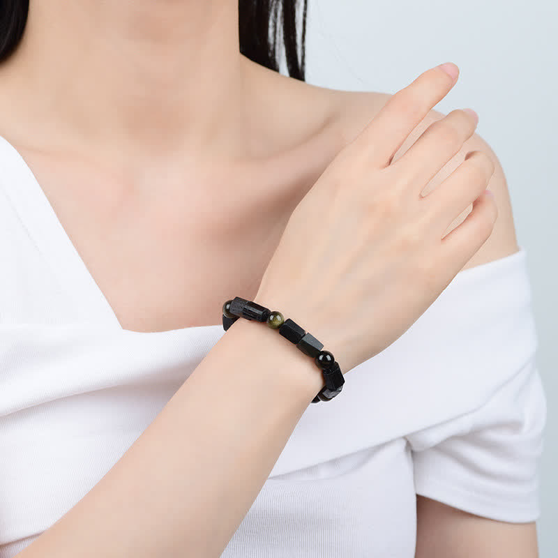 8 mm Goldglanz-Obsidian-Reichtumsarmband Schutz