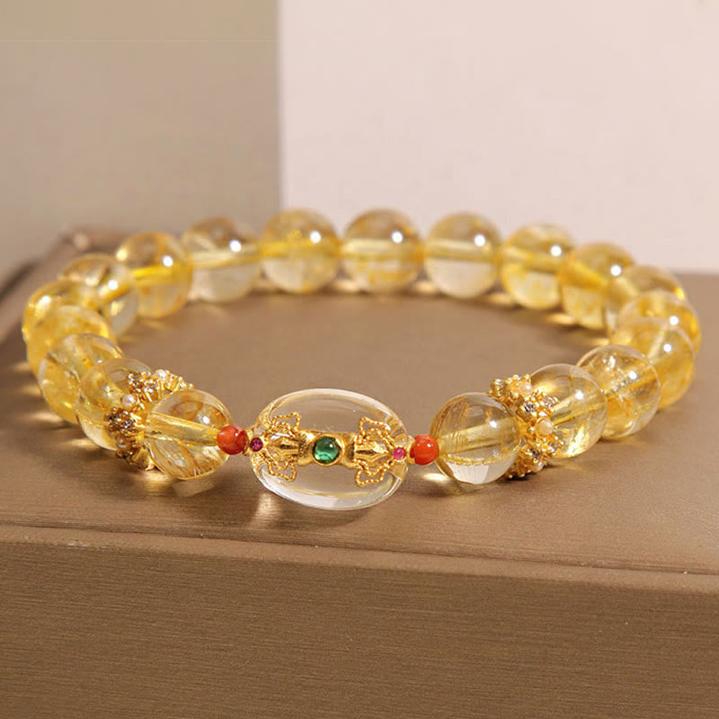 8 mm goldenes Rutilquarz-Armband für Damen