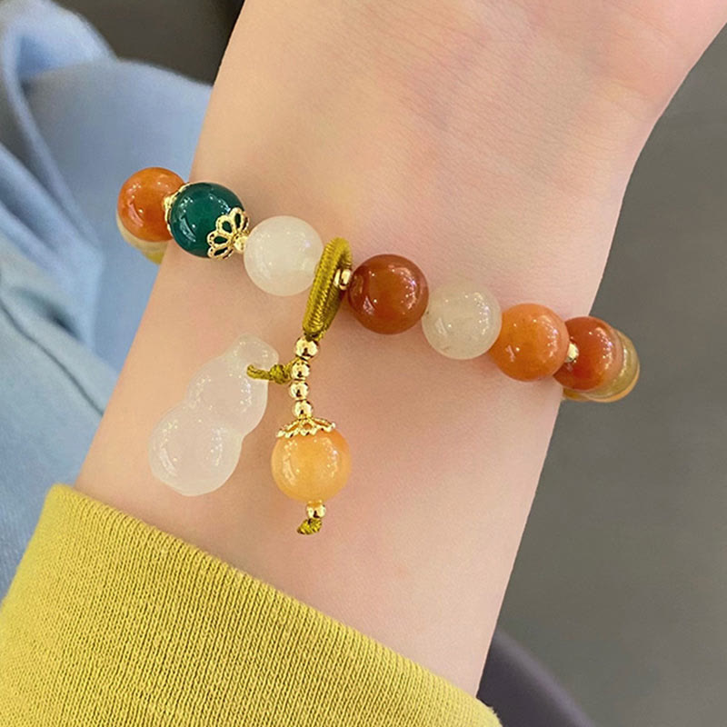 8 mm goldenes Seiden-Jade-Armband für Reichtum und Glück