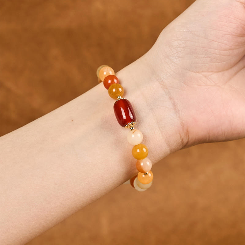 8 mm goldenes Seiden-Jade-Armband für Reichtum und Glück