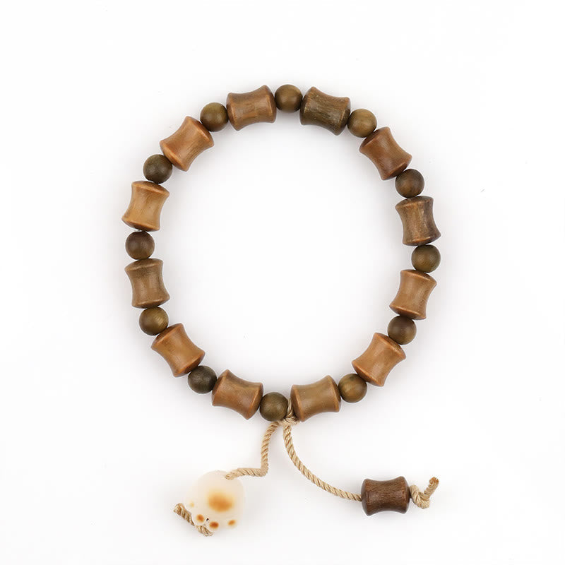 8 mm grünes Sandelholz-Bodhi-Samen-Peace-Spirituelles Armband
