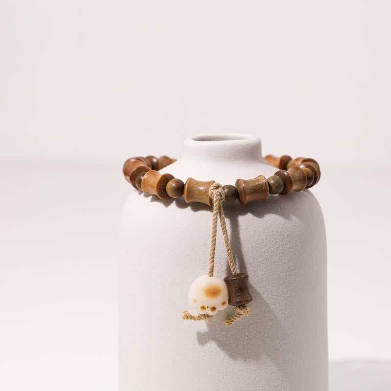 8 mm grünes Sandelholz-Bodhi-Samen-Peace-Spirituelles Armband
