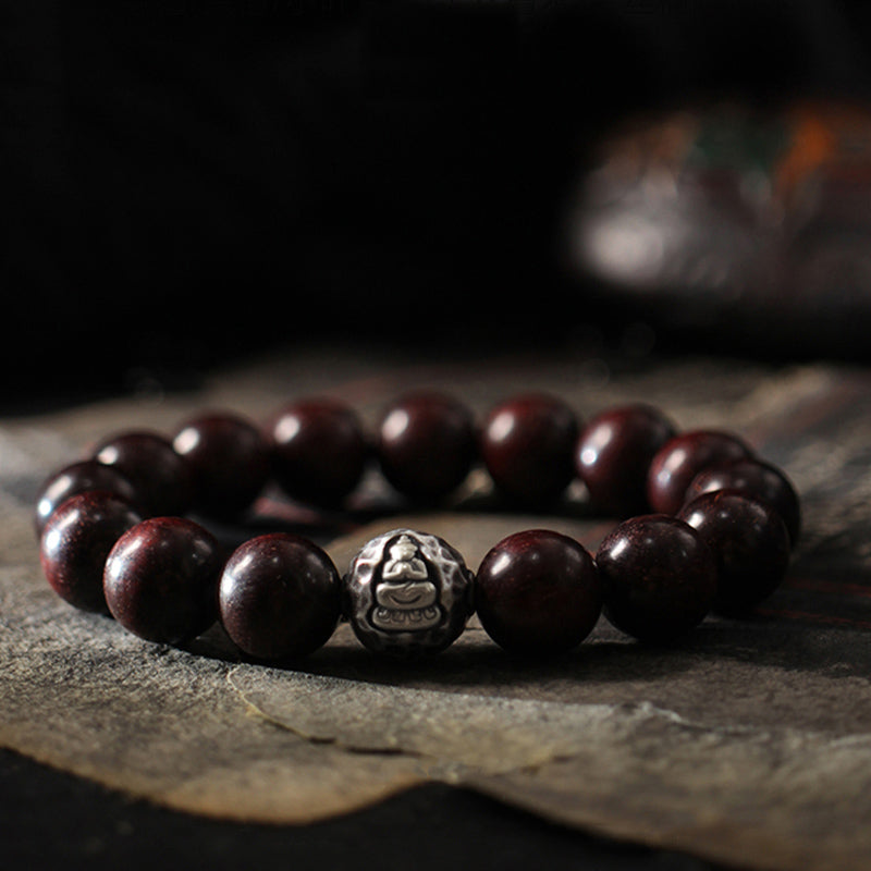 8 mm Buddha-Armband aus grünem Sandelholz für Frieden und Schutz