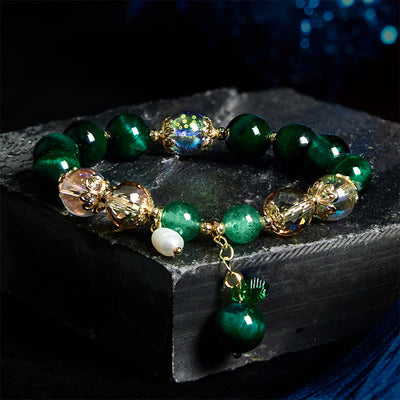 8 mm grünes Tigerauge-Armband für Damen | Positive Energie