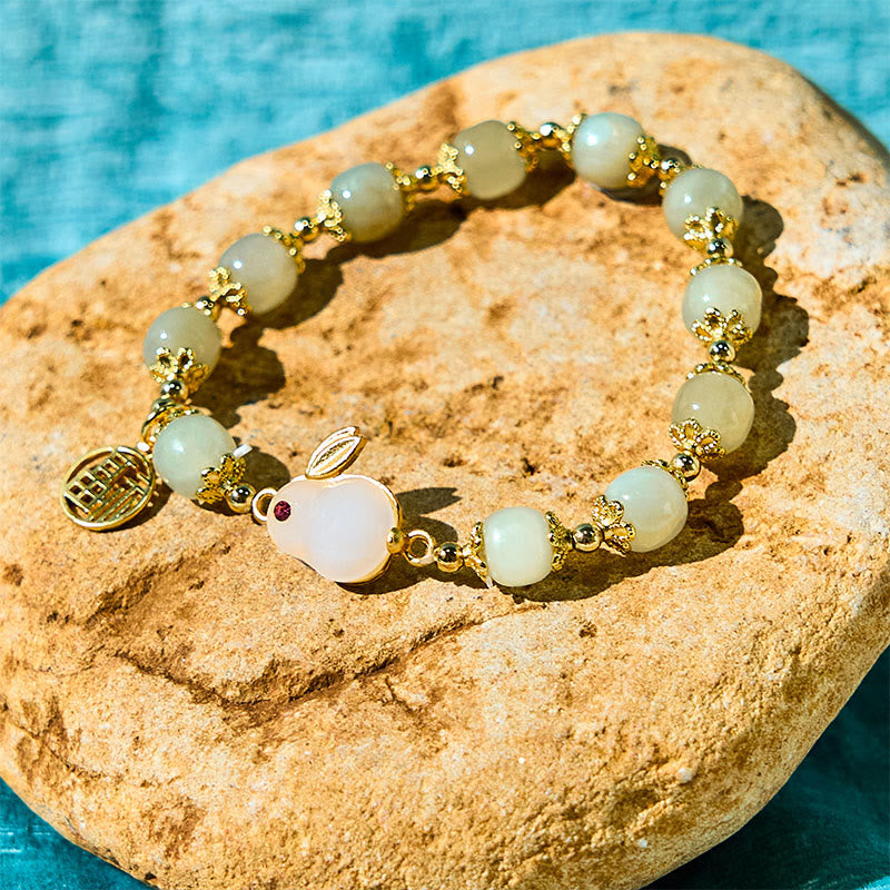 8 mm Hetian Jade Fu Charakter Fülle Armband