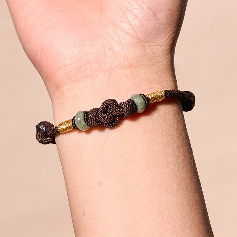 8mm Jade Glücksknoten Rote Schnur Armband