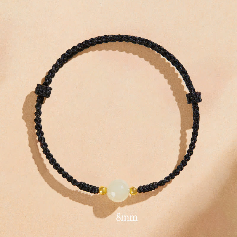 8 mm Jade Glücksperlen-Wohlstandsarmband