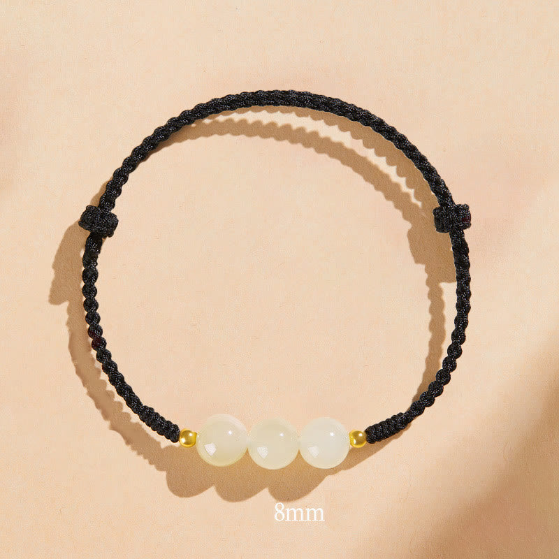 8 mm Jade Glücksperlen-Wohlstandsarmband