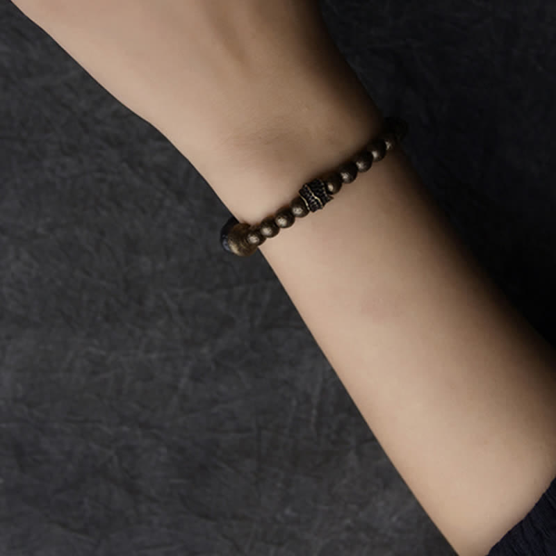 8 mm Lavastein-Kupfer-Armband für spirituelle Balance