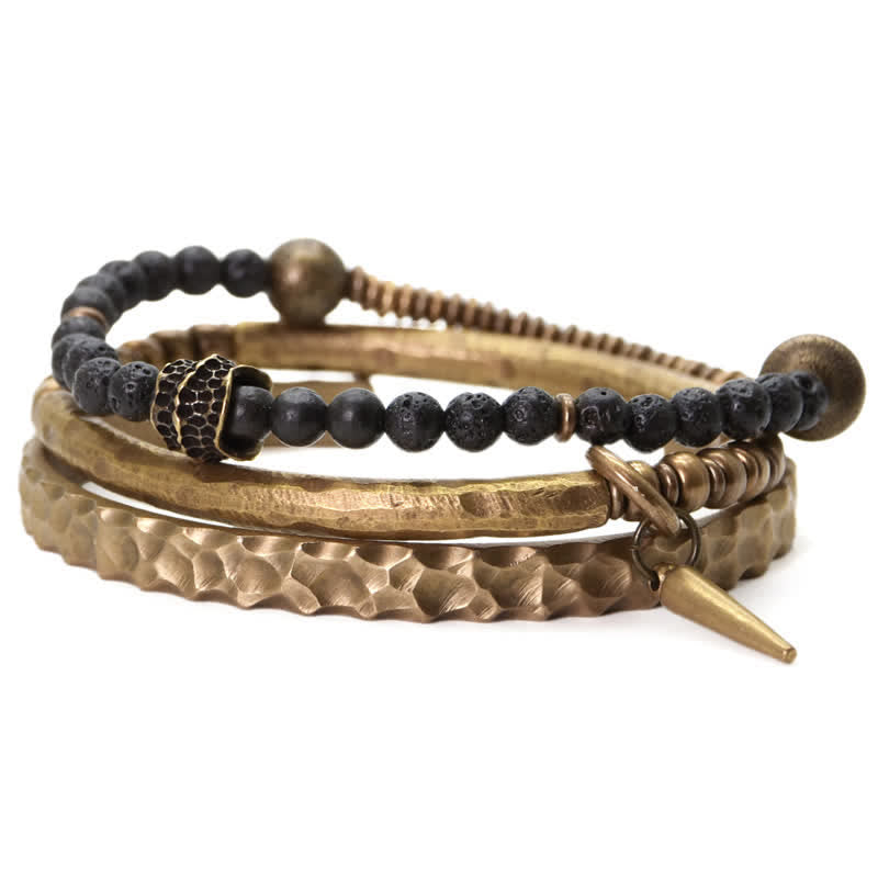 8 mm Lavastein-Kupfer-Armband für spirituelle Balance