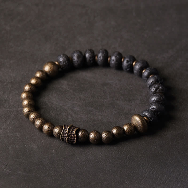 8 mm Lavastein-Kupfer-Armband für spirituelle Balance