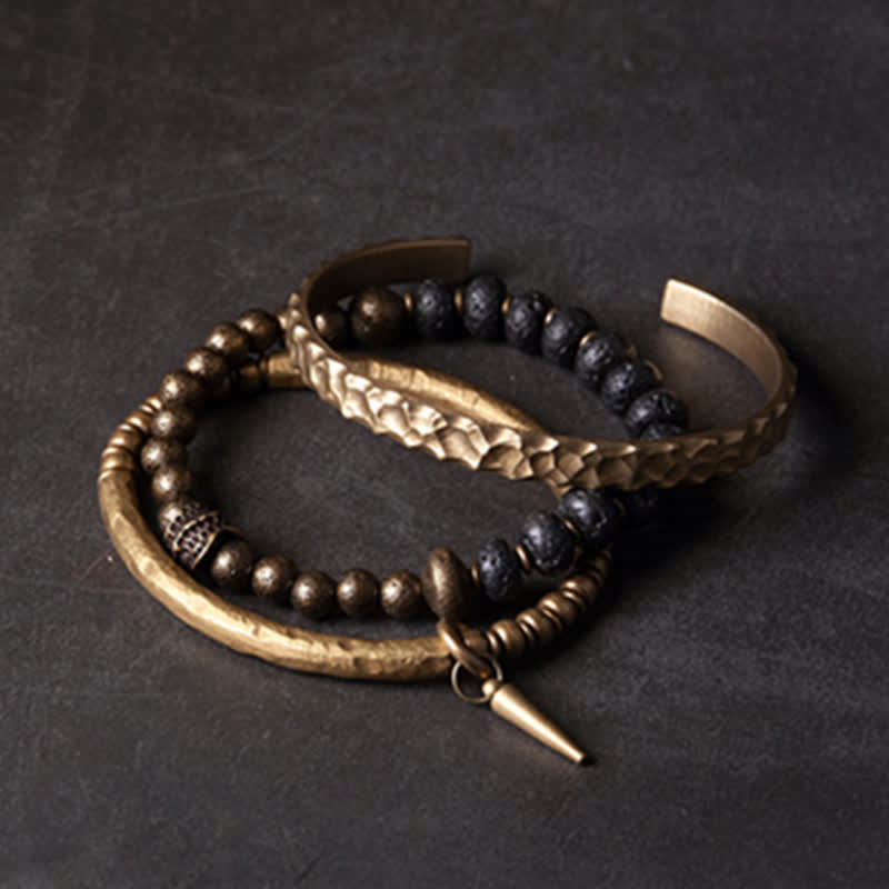 8 mm Lavastein-Kupfer-Armband für spirituelle Balance