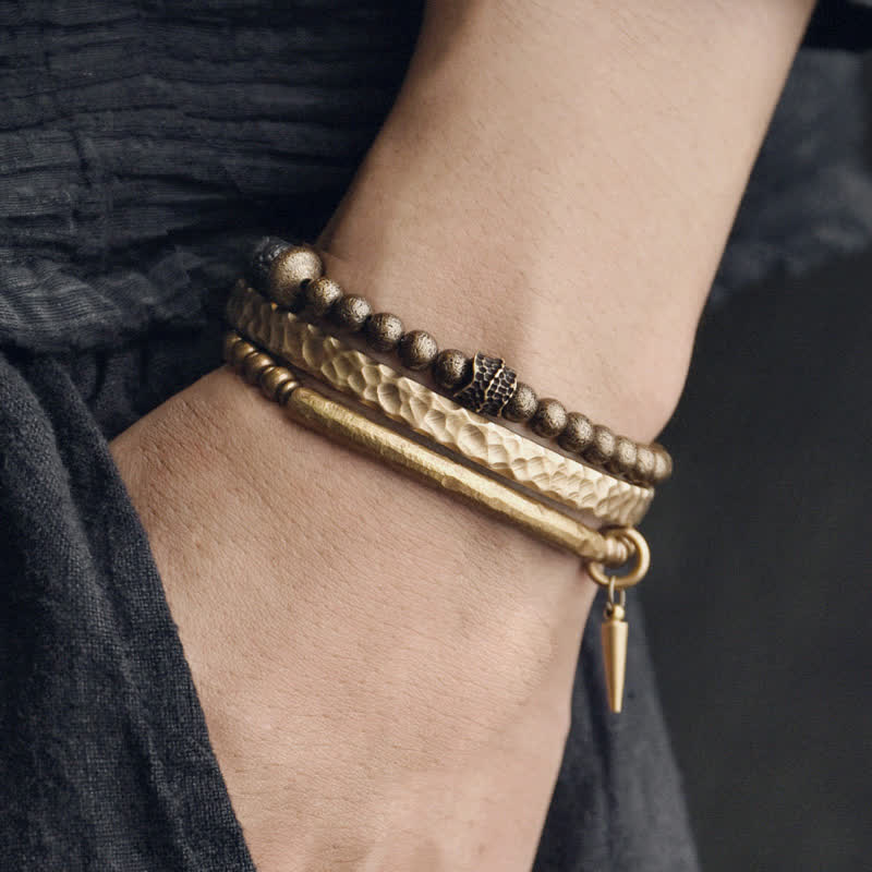 8 mm Lavastein-Kupfer-Armband für spirituelle Balance