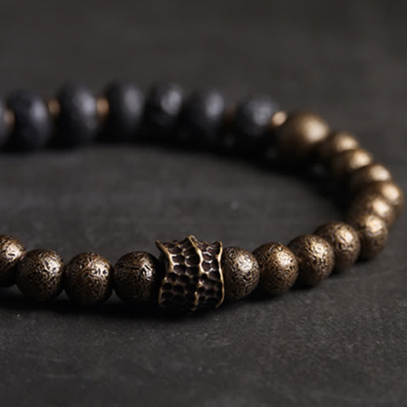8 mm Lavastein-Kupfer-Armband für spirituelle Balance