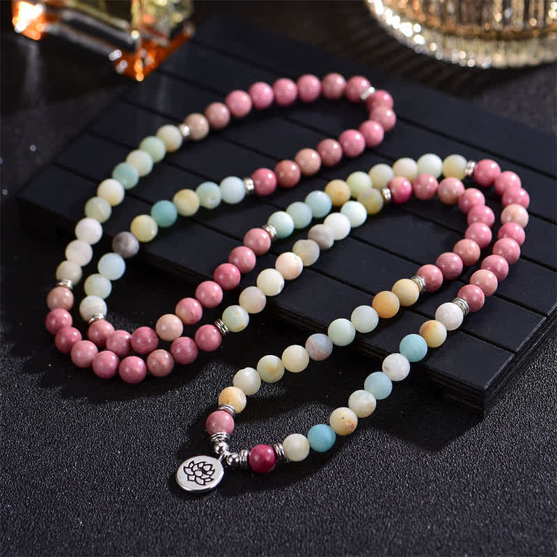 8 mm Lotus-Armband mit Lazurite und Picasso-Jaspis für Balance