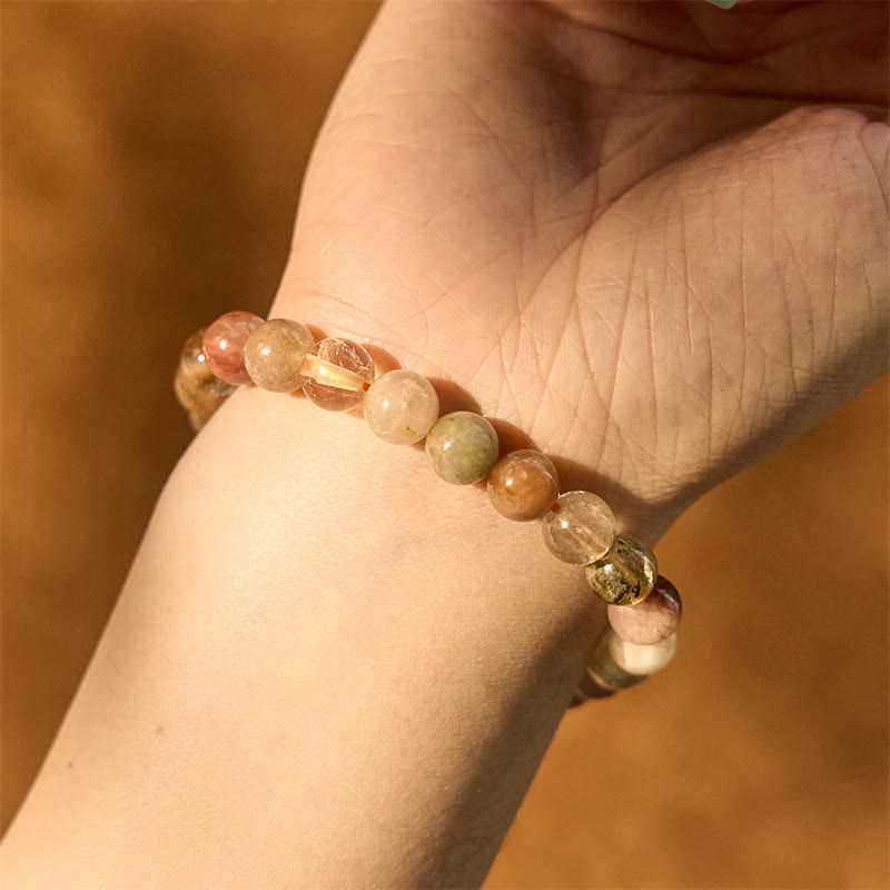 8 mm mehrfarbiges Rutilquarz-Armband für spirituelles Wachstum