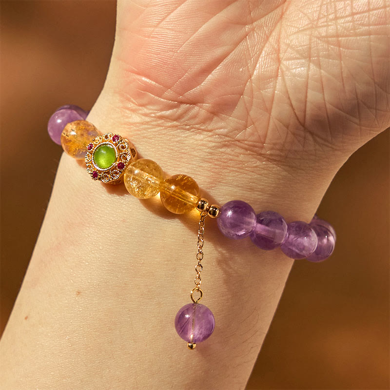 8 mm natürliches Amethyst-Meditations-Balance-Armband für inneren Frieden