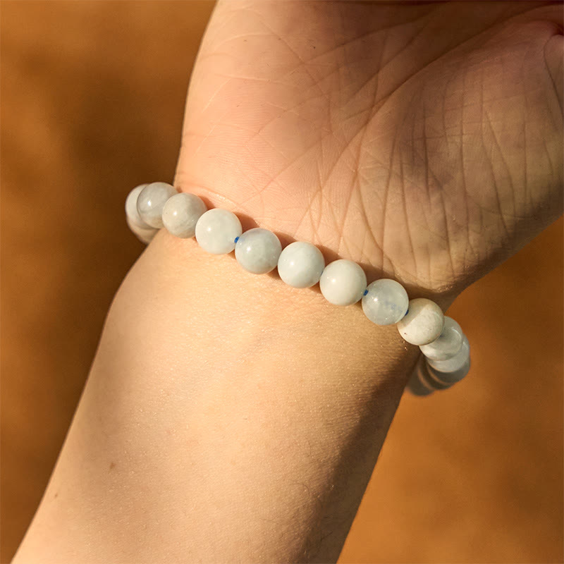 8 mm natürliches Aquamarin-Heilarmband für emotionales Gleichgewicht