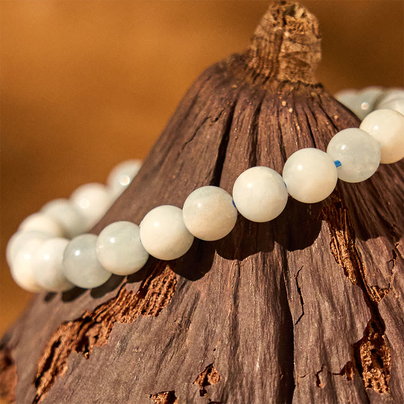 8 mm natürliches Aquamarin-Heilarmband für emotionales Gleichgewicht