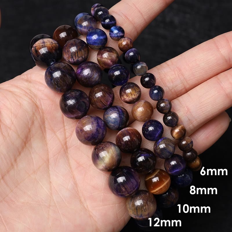 8 mm natürliches Tigerauge-Schutz-Stärkearmband