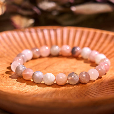 8 mm Pfirsich-Mondstein-Heilarmband für Damen