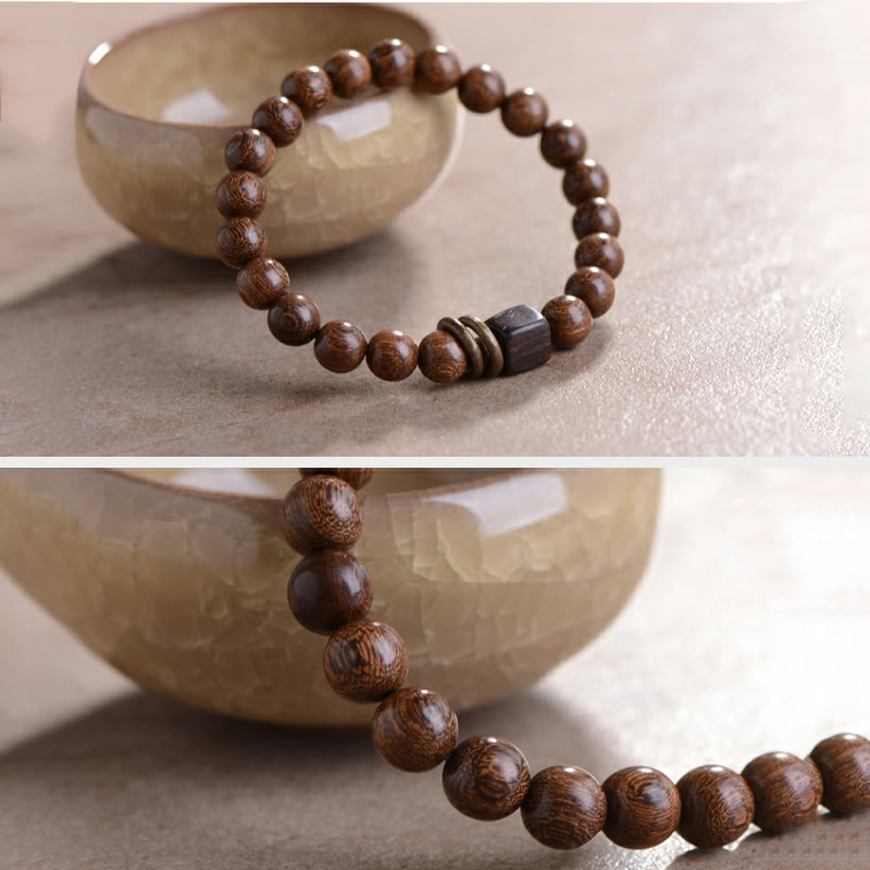 8 mm Phoebe Zhennan Holz spirituelles Armband zum Schutz