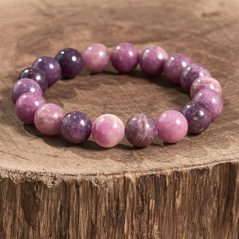 8 mm spirituelles Armband aus violettem Glimmerstein für positive Energie