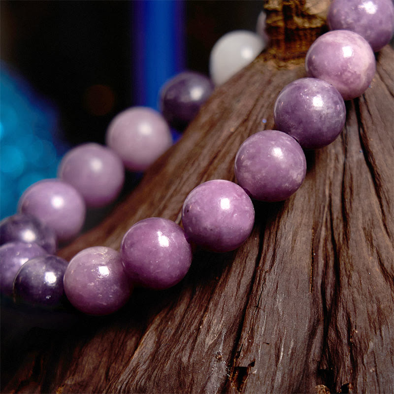 8 mm spirituelles Armband aus violettem Glimmerstein für positive Energie
