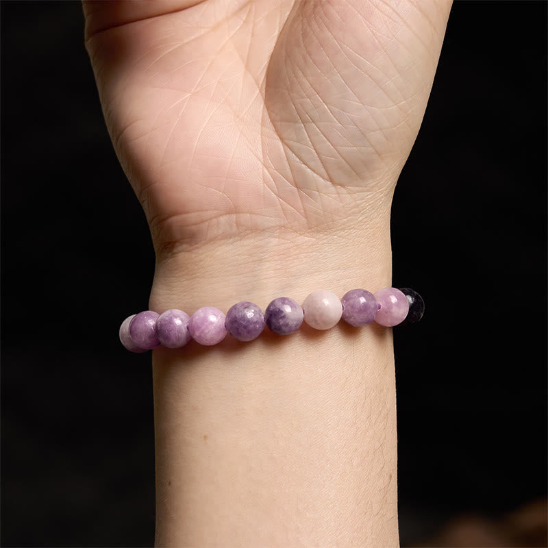 8 mm spirituelles Armband aus violettem Glimmerstein für positive Energie