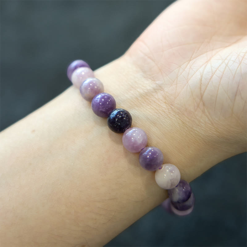 8 mm spirituelles Armband aus violettem Glimmerstein für positive Energie
