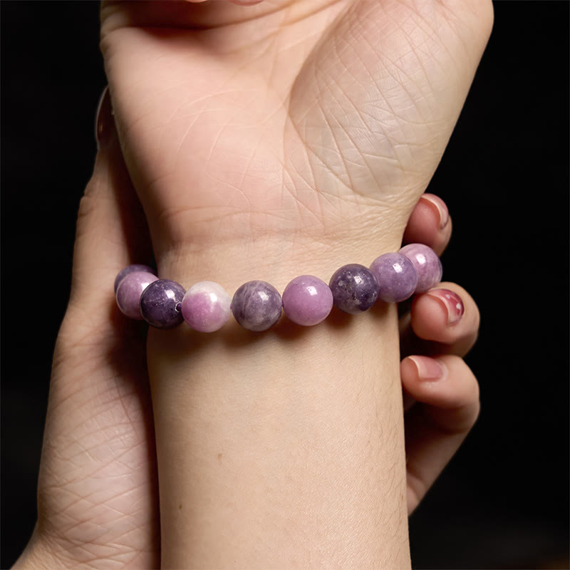 8 mm spirituelles Armband aus violettem Glimmerstein für positive Energie