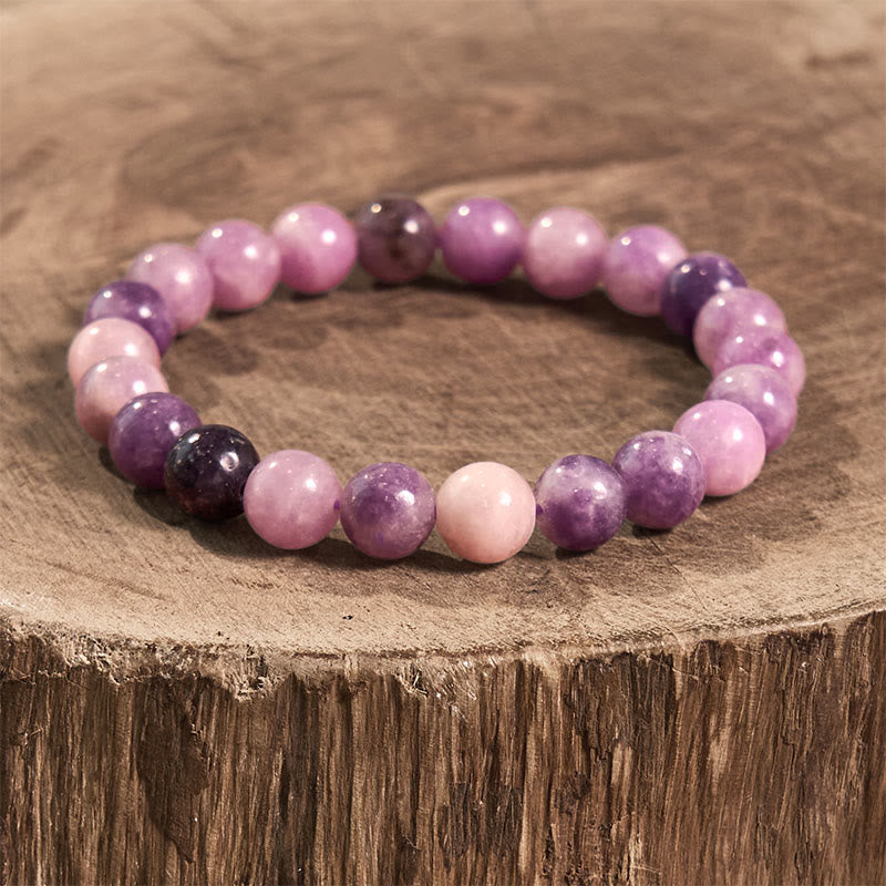 8 mm spirituelles Armband aus violettem Glimmerstein für positive Energie