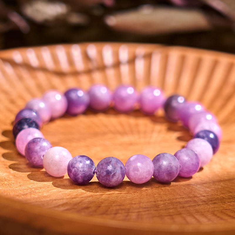 8 mm spirituelles Armband aus violettem Glimmerstein für positive Energie
