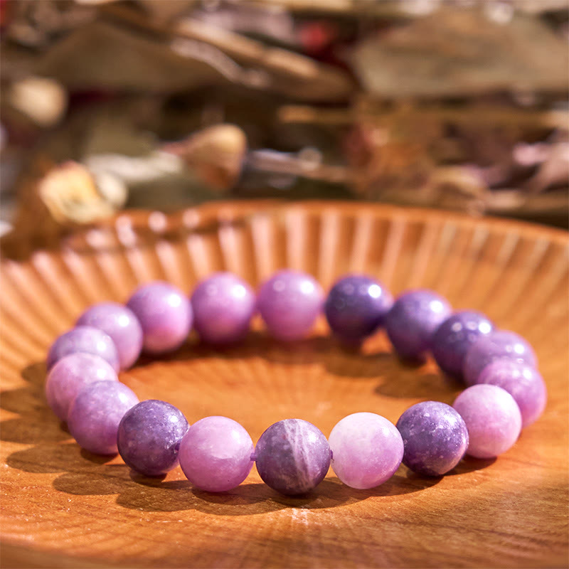 8 mm spirituelles Armband aus violettem Glimmerstein für positive Energie