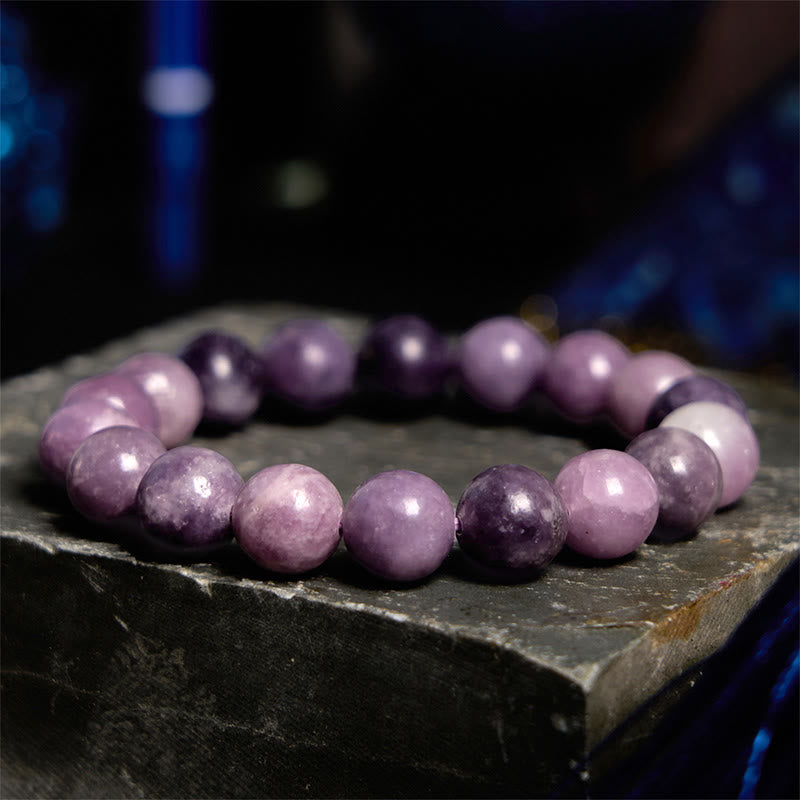 8 mm spirituelles Armband aus violettem Glimmerstein für positive Energie