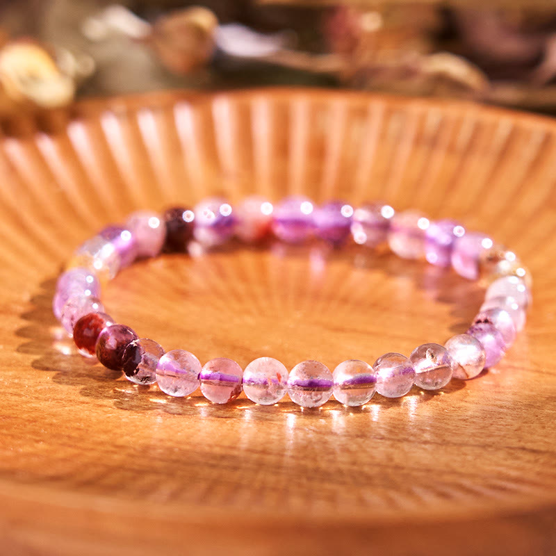 8 mm violettes Phantom-Amethyst-Armband für Liebe und Weisheit