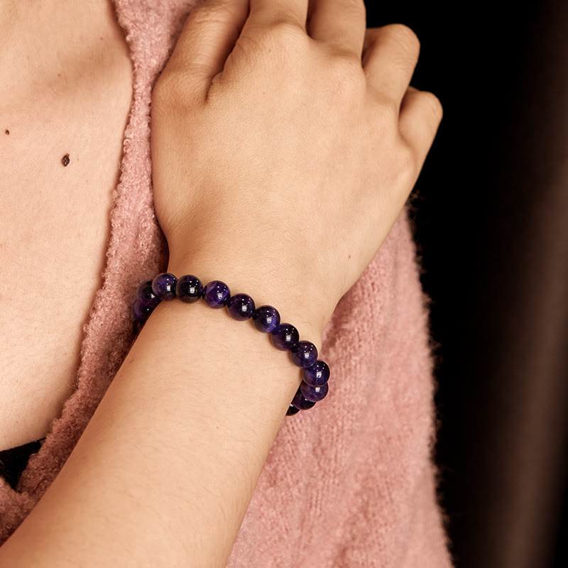 8 mm lila Tigerauge-Kreativitätsarmband für Konzentration und Ruhe