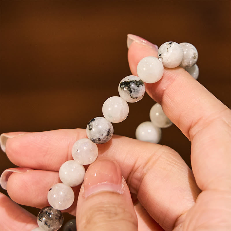 8 mm Regenbogen-Mondstein-Harmoniearmband für inneres Selbstvertrauen