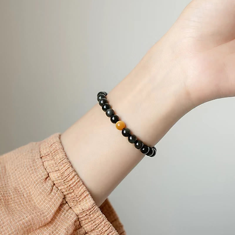 8 mm Regenbogen-Obsidian und Tigerauge Positive Love Armband