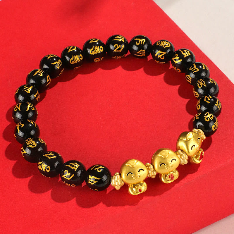 8 mm rotes Achat-Schlangen-Mantra-Armband für spirituelles Wachstum