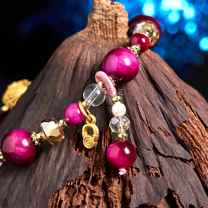 8 mm rotes und grünes Tigerauge-Energieausgleichsarmband