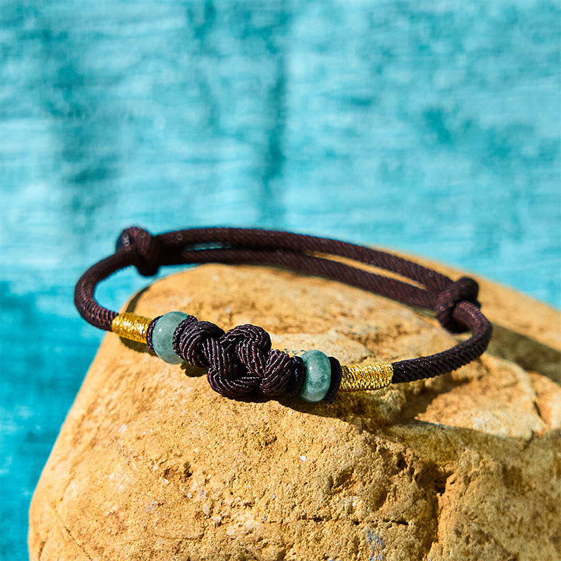 8 mm rotes Jade-Glücksknotenarmband für Paare
