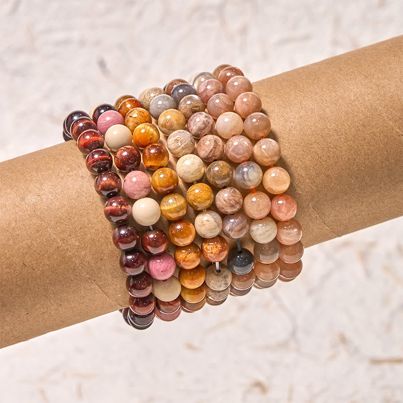 8 mm rotes Tigerauge-Armband für Kreativität und Mut