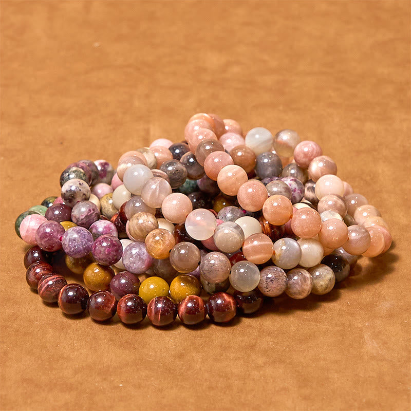 8 mm rotes Tigerauge-Armband für Kreativität und Mut